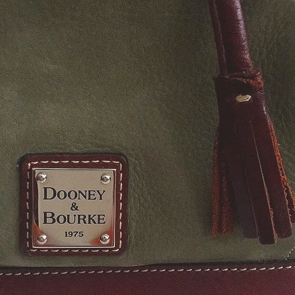 DOONEY & BOURKE Green Nubuck Leather Backpack EUC VINTAGE Y2K AUTHENTIC - Picture 3 of 16